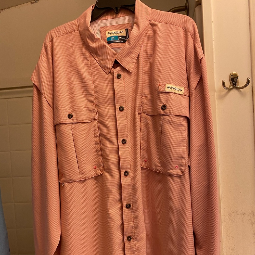 Magellan Men’s Red/White gingham check shirt